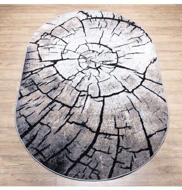 ковер лайла де люкс 15751 серый овал