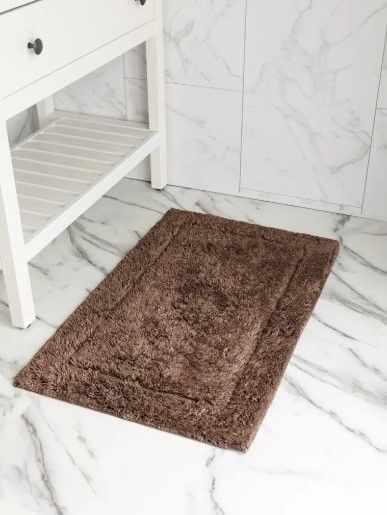 коврик для ванной m111343 коричневый 60% вискоза, 40% хлопок, декоративное плетение по периметру