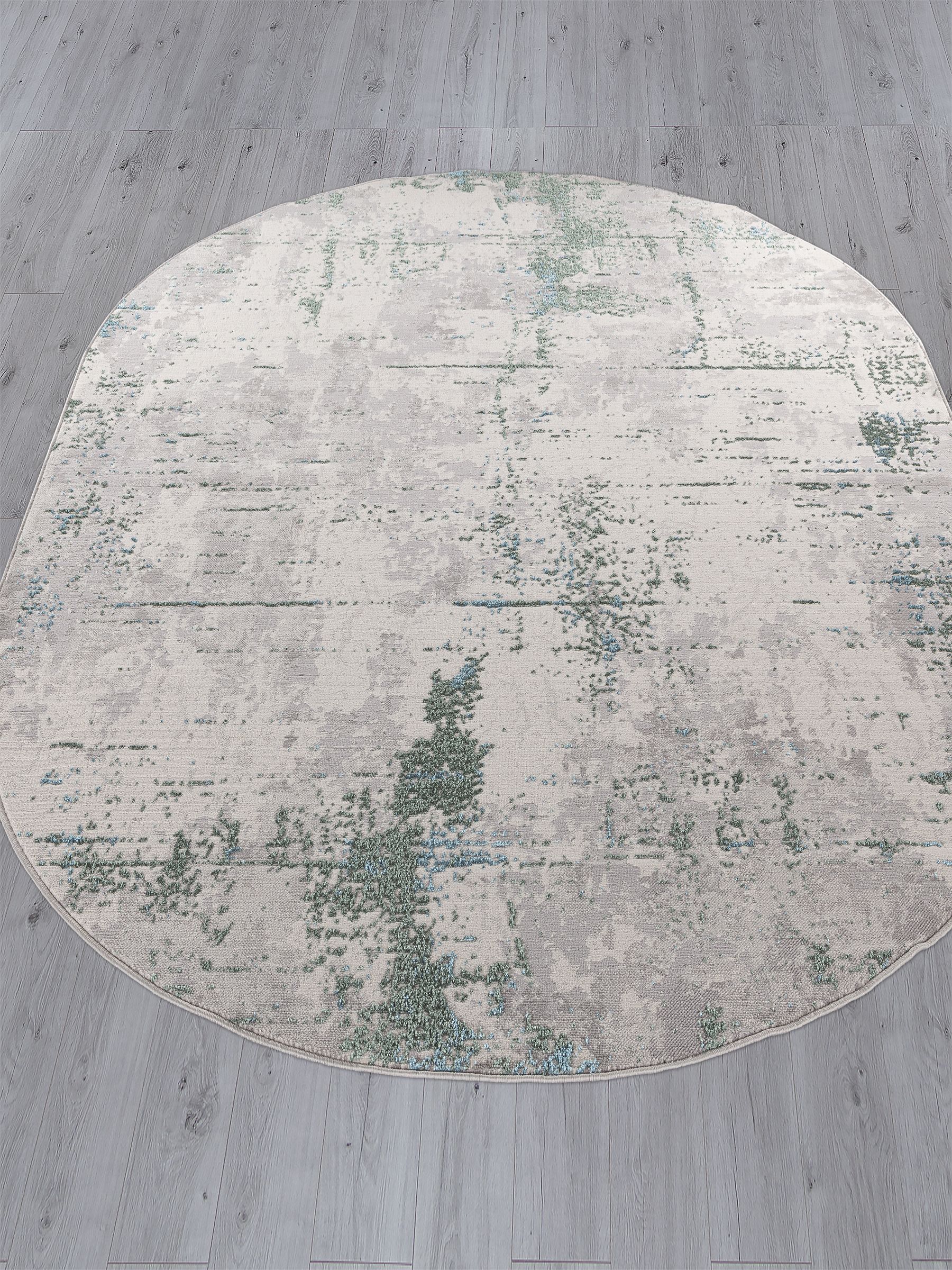 ковер liman f169 cream-d.green овал